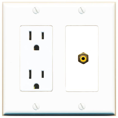 RCA-YELLOW Wall Plate [White]