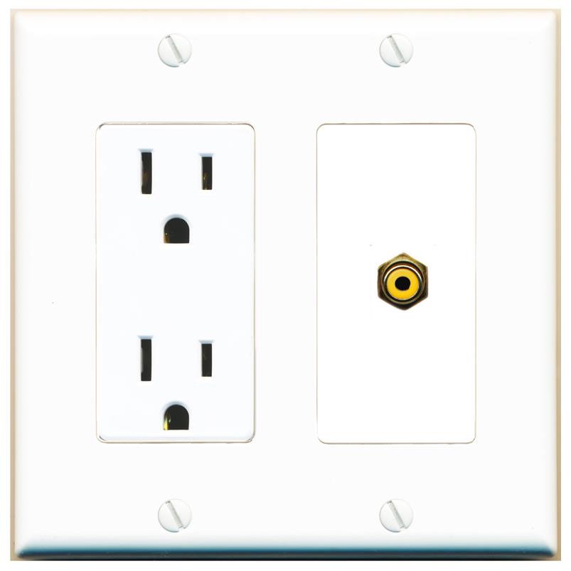 RCA-YELLOW Wall Plate [White]
