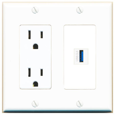 USB-3 Wall Plate [White]