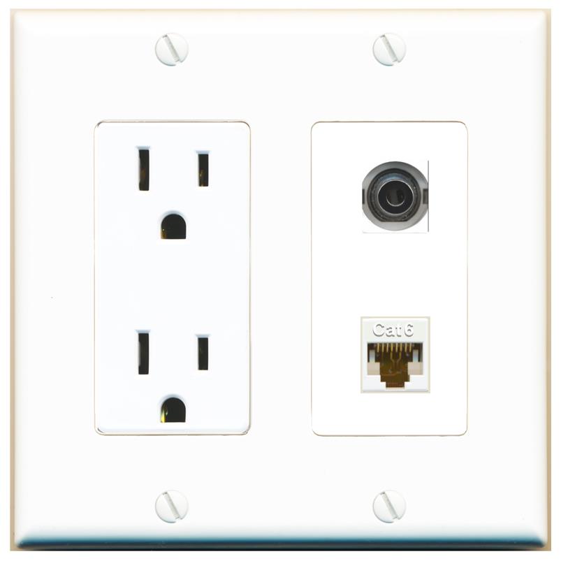 3.5mm CAT6 Wall Plate [White]