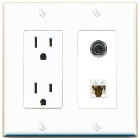 3.5mm CAT6 Wall Plate [White]