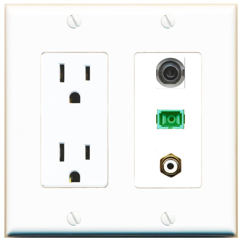 1 3.5mm 1 RCA-WHITE 1 SC-APC-SX Wall Plate [White]