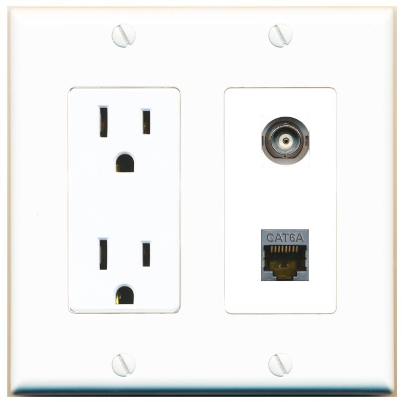 BNC CAT6A Wall Plate [White]