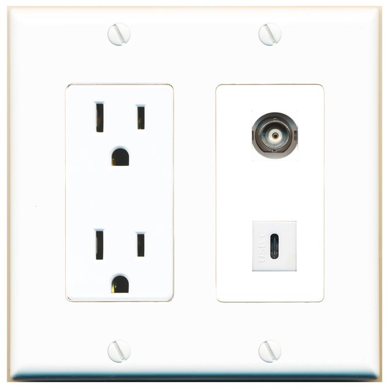 BNC USBC Wall Plate [White]