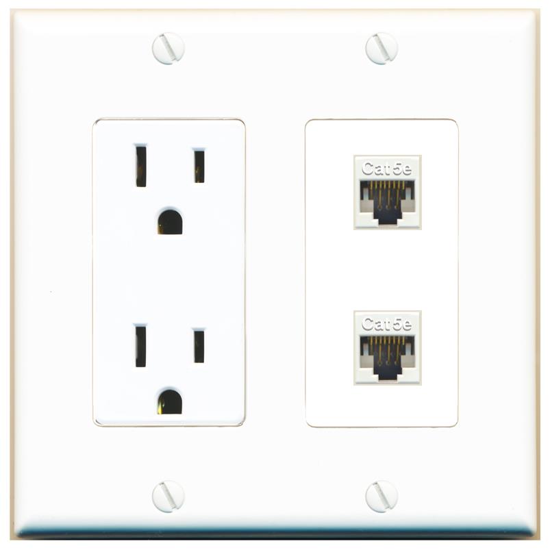 2 CAT5E Wall Plate [White]