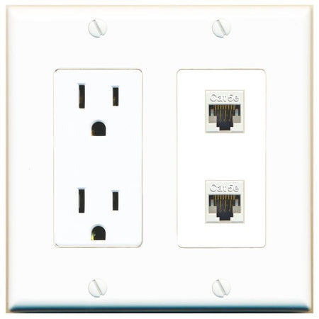 2 CAT5E Wall Plate [White]