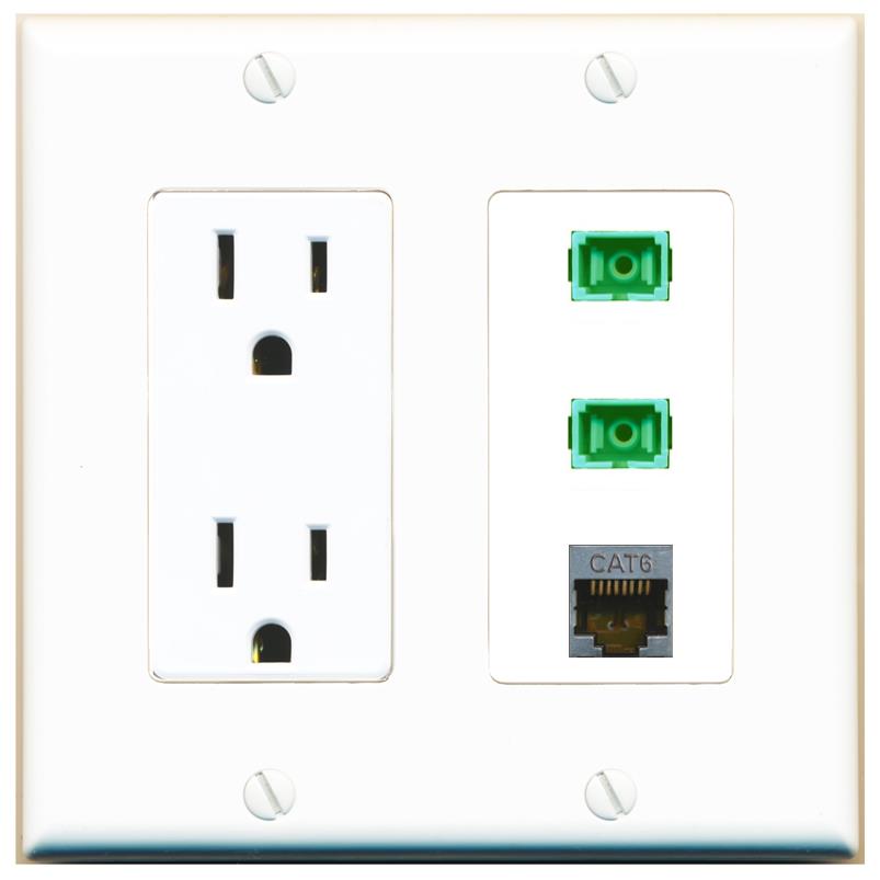 1 CAT6-SHIELDED 2 SC-APC-SX Wall Plate [White]