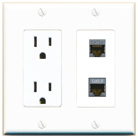 CAT6A CAT7 Wall Plate [White]