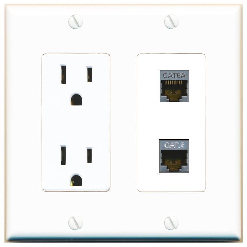 CAT6A CAT7 Wall Plate [White]