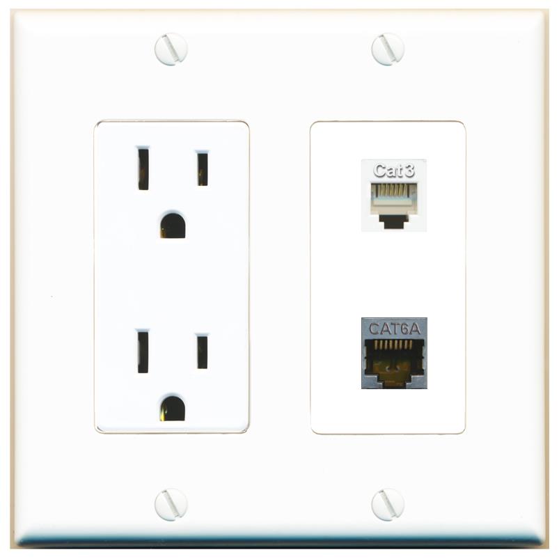 CAT6A PHONE Wall Plate [White]