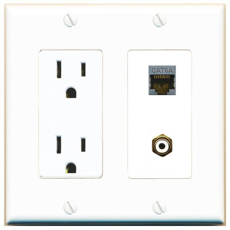 CAT6A RCA-WHITE Wall Plate [White]