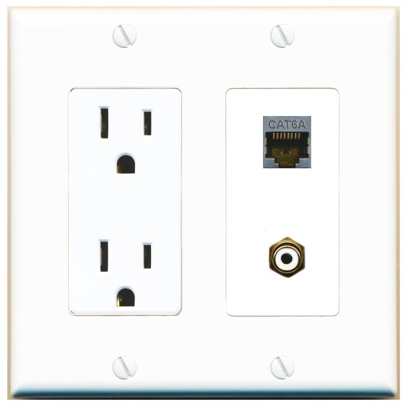 CAT6A RCA-WHITE Wall Plate [White]