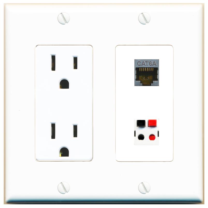 CAT6A SPEAKER Wall Plate [White]