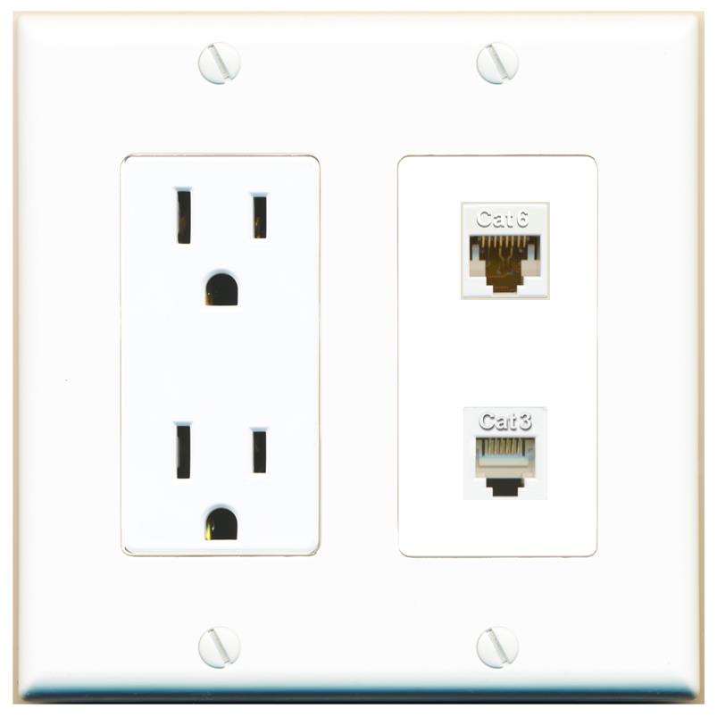 CAT6 PHONE Wall Plate [White]