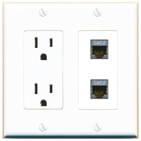 2 CAT7 Wall Plate [White]