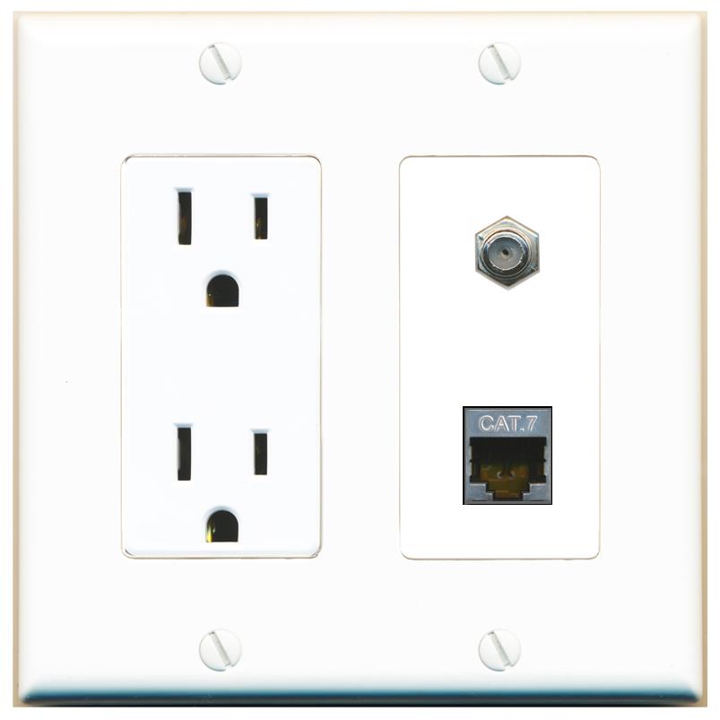 CAT7 COAX Wall Plate [White]