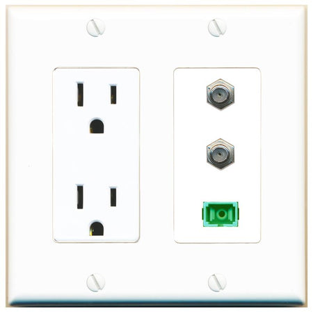 2 COAX 1 SC-APC-SX Wall Plate [White]