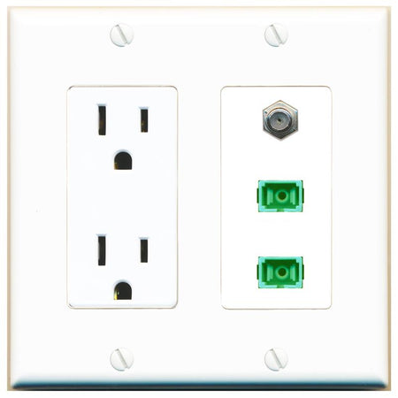 1 COAX 2 SC-APC-SX Wall Plate [White]