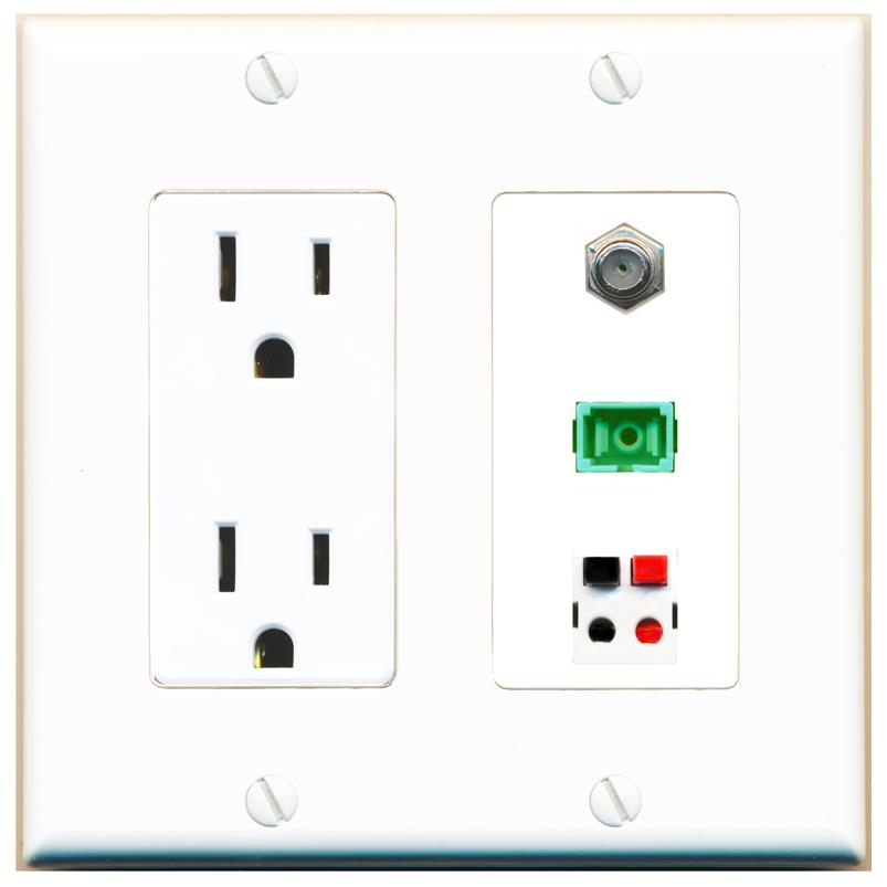 1 COAX 1 SC-APC-SX 1 SPEAKER Wall Plate [White]