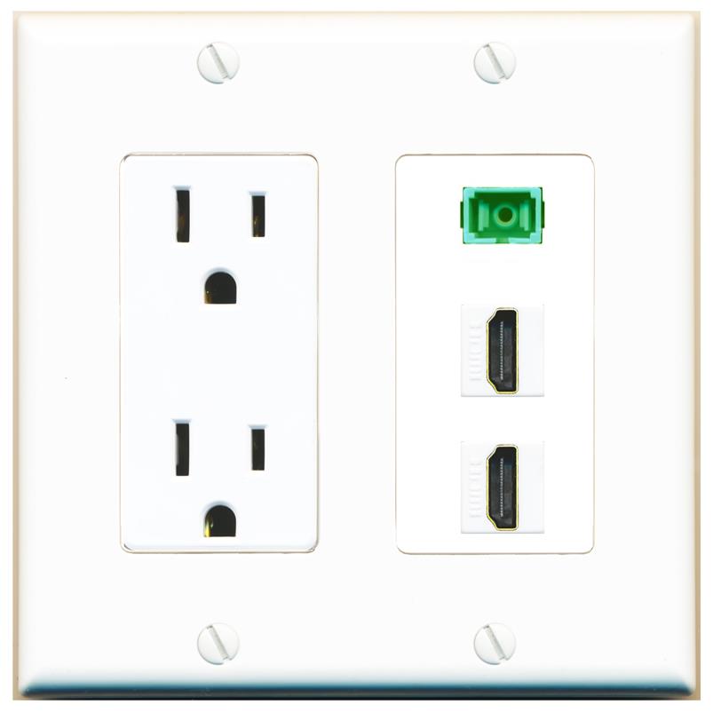 2 HDMI 1 SC-APC-SX Wall Plate [White]