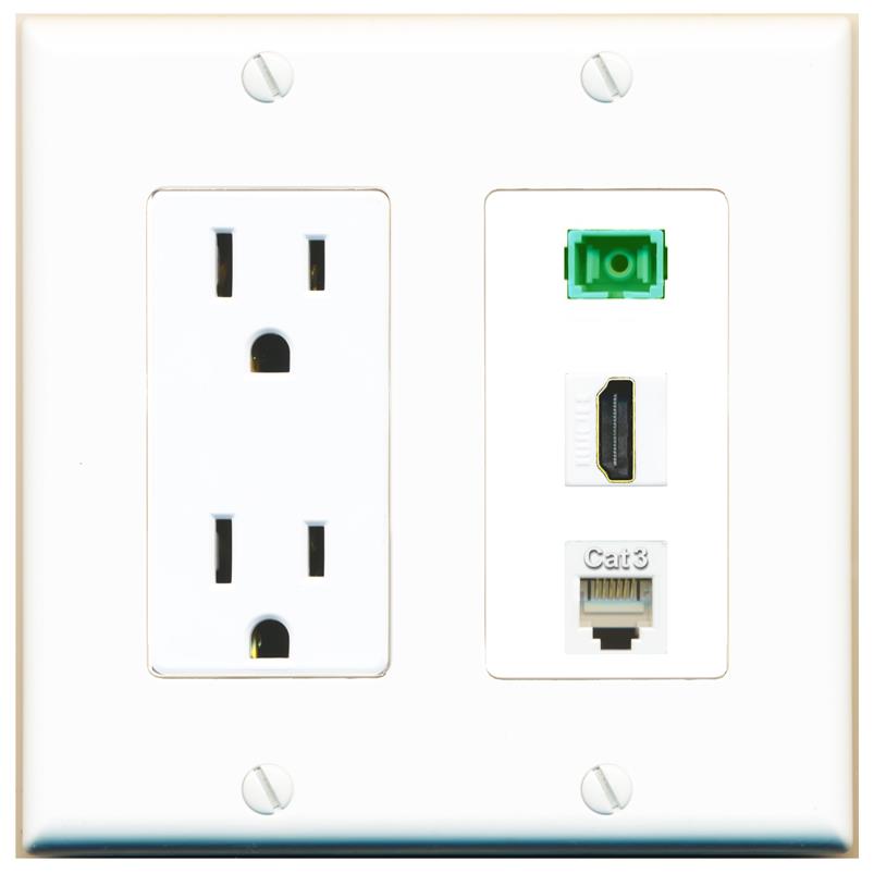 1 HDMI 1 PHONE 1 SC-APC-SX Wall Plate [White]