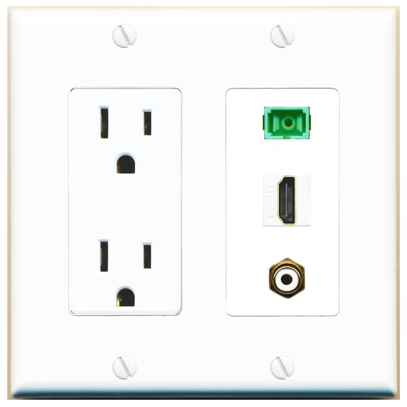 1 HDMI 1 RCA-WHITE 1 SC-APC-SX Wall Plate [White]