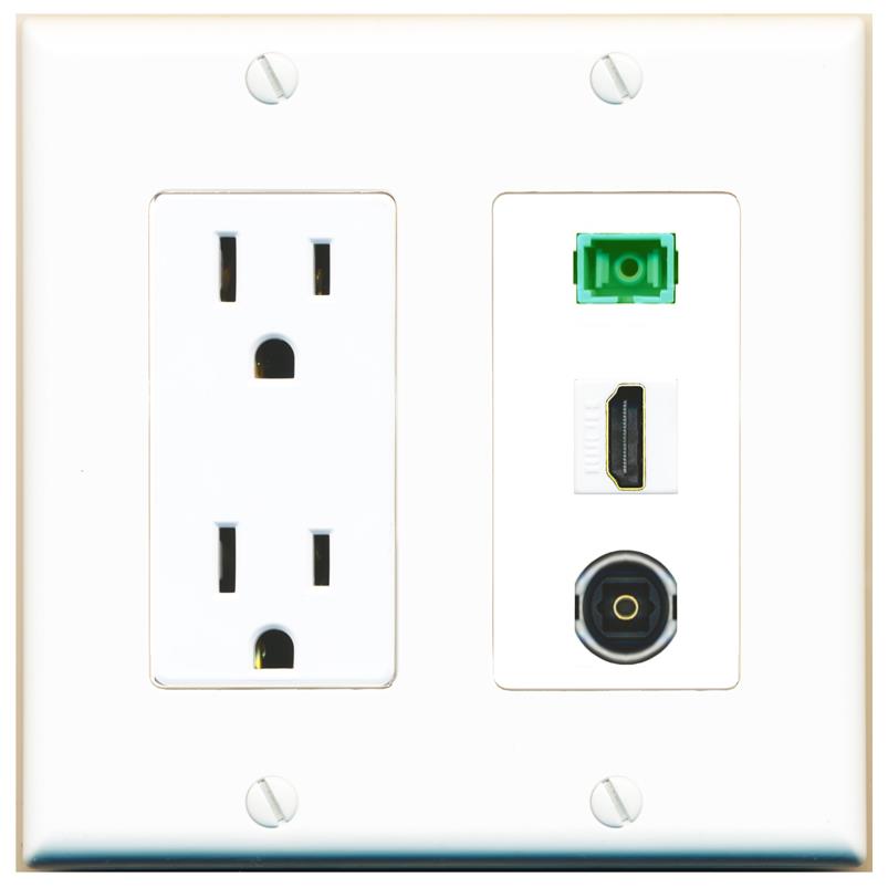 1 HDMI 1 SC-APC-SX 1 TOSLINK Wall Plate [White]