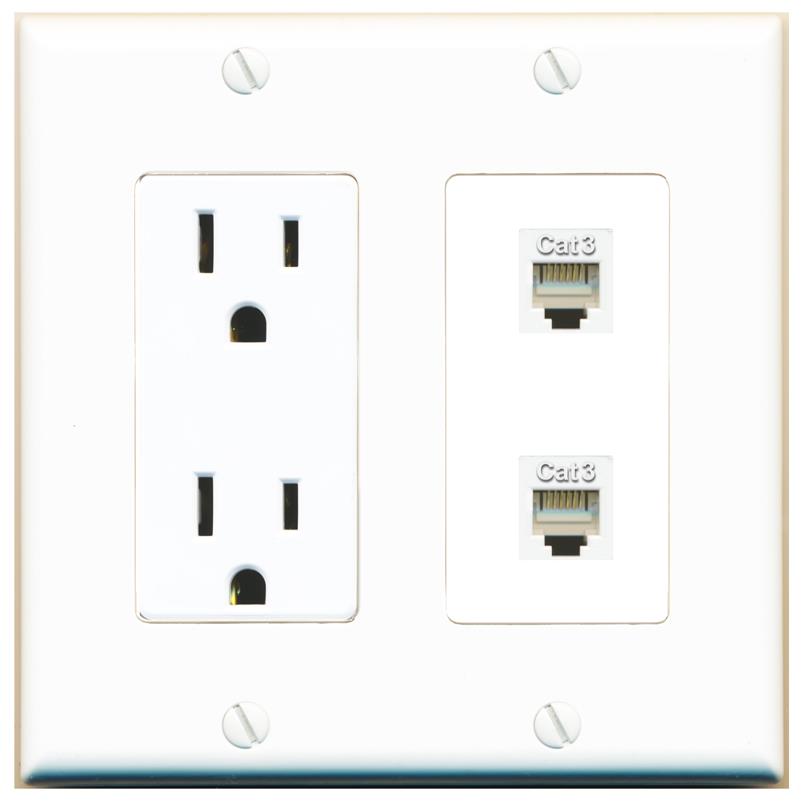 2 PHONE Wall Plate [White]