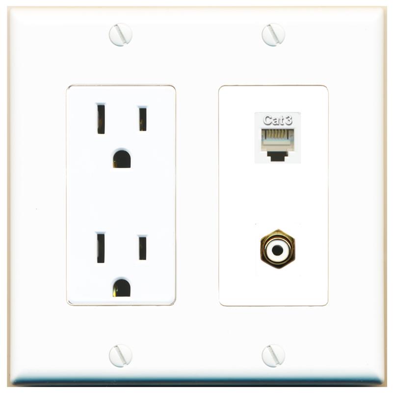 PHONE RCA-WHITE Wall Plate [White]