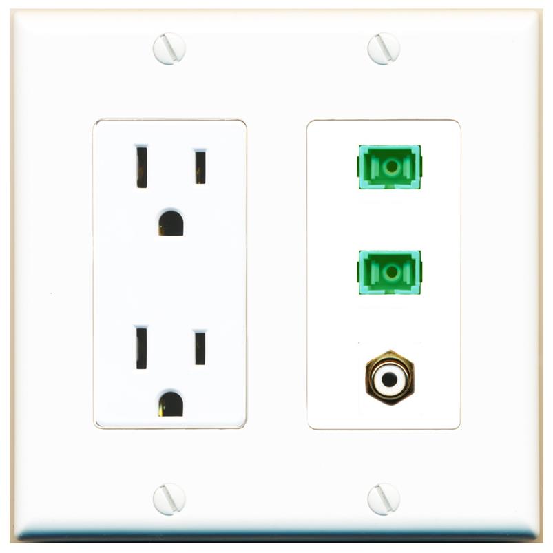 1 RCA-WHITE 2 SC-APC-SX Wall Plate [White]