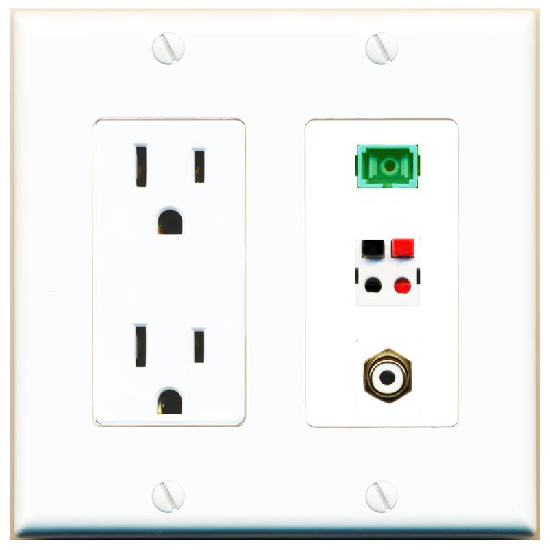 1 RCA-WHITE 1 SC-APC-SX 1 SPEAKER Wall Plate [White]