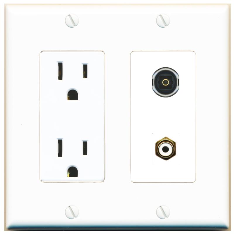 RCA-WHITE TOSLINK Wall Plate [White]