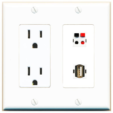 SPEAKER USB2 Wall Plate [White]