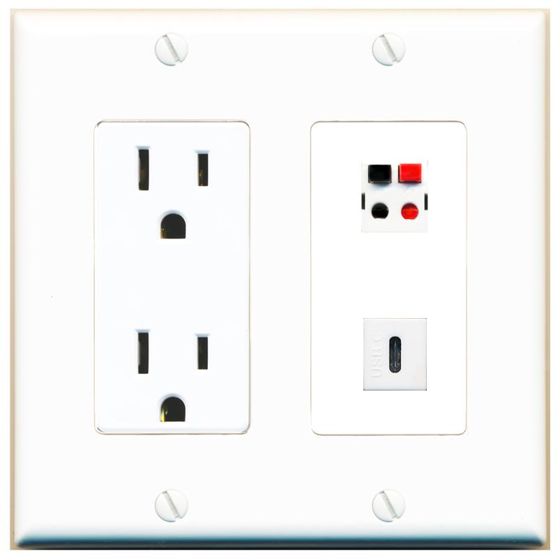 SPEAKER USBC Wall Plate [White]