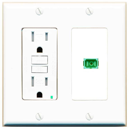 RiteAV SC-APC-SX Wall Plate with GFCI Power Outlet [White]
