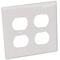 2 Gang Duplex Receptacle Thermoplastic Wall Plate (GFCI), White