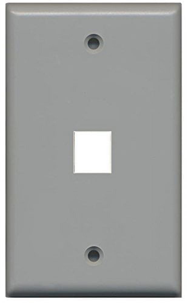 RiteAV Blank Wall Plate for Keystone Jacks - Stainless Steel 1 Gang 1 Port