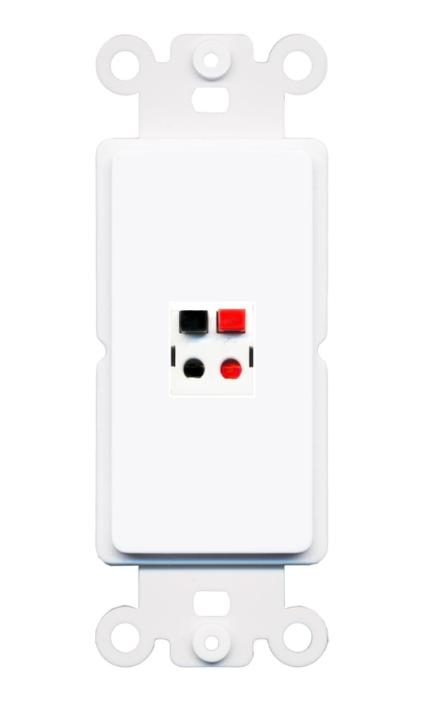 RiteAV - Speaker Jack Port Wall Plate Decorative (Rocker) White