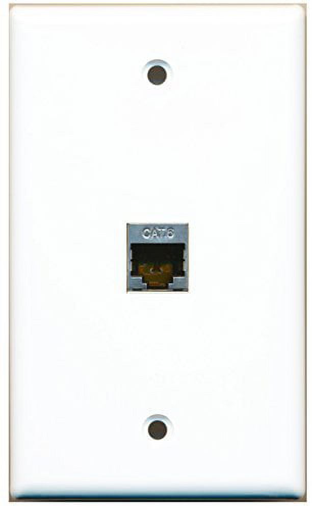 RiteAV - 1 Port Cat6 Shielded Female-Female Wall Plate - White