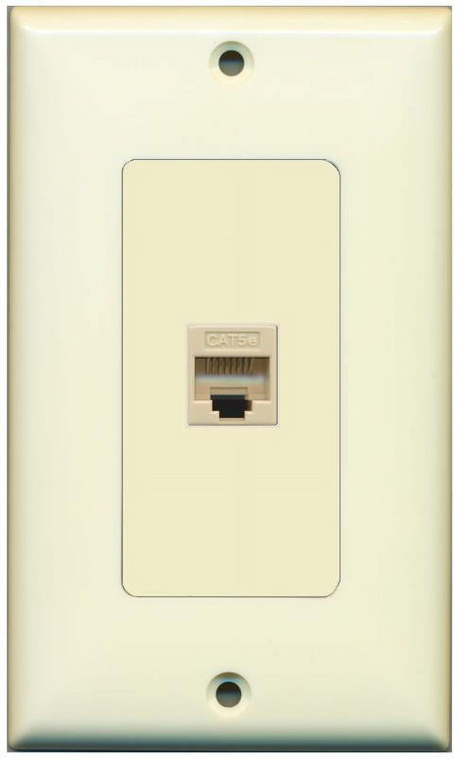 RiteAV Decorative 1 Gang 1 Port Cat5e Wall Plate - Light Almond/Light Almond