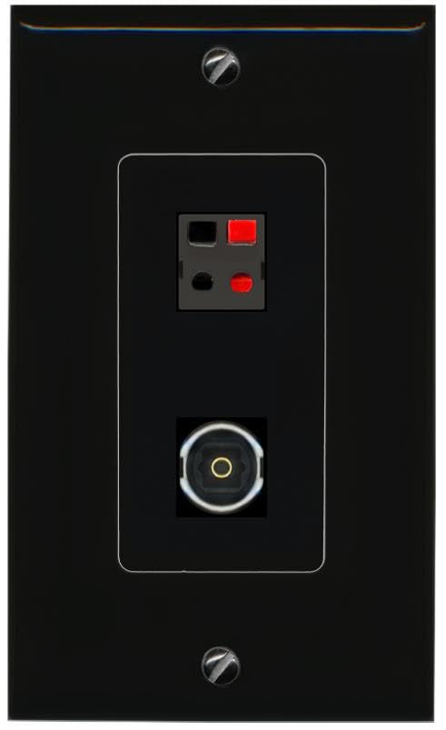 RiteAV Speaker TOSLINK Wall Plate Decorative [Black]