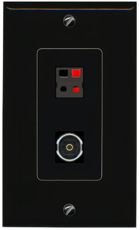 RiteAV Speaker TOSLINK Wall Plate Decorative [Black]