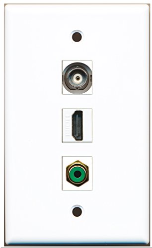 RiteAV - 1 Port HDMI 1 RCA Green 1 BNC Wall Plate