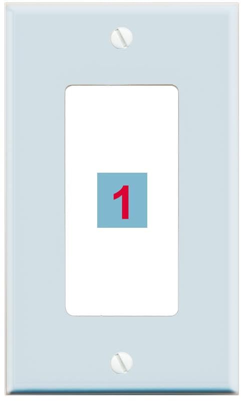 RiteAV Custom Wall Plate 1 Port - 1 Gang Decorative [Sky Blue/White]