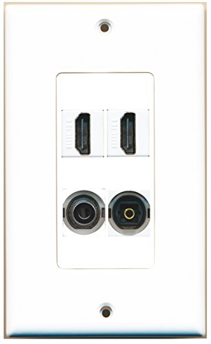 RiteAV 2 Port HDMI 1 Port Toslink 1 Port 3.5mm Wall Plate OVERSIZED
