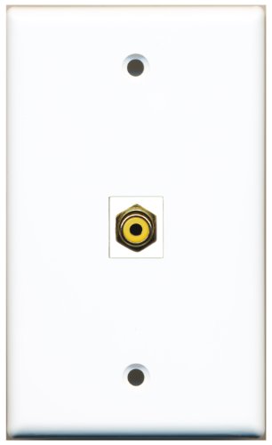 RiteAV 1 RCA Yellow for Subwoofer Wall Plate Coupler Keystone Type Jack