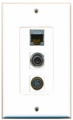 RiteAV 1 Port S-Video 1 Port Shielded Cat6 Ethernet 1 Port 3.5mm Wall Plate OVERSIZED