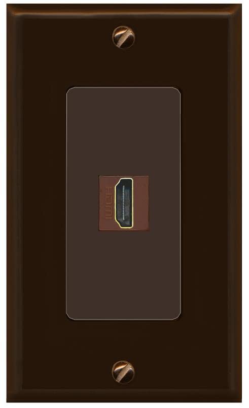 RiteAV Custom HDMI Wall Plate 1 Port - 1 Gang [Brown/Brown]