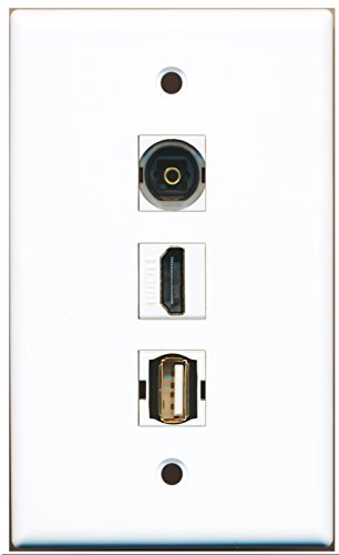 RiteAV - 1 Port HDMI 1 USB A-A 1 Toslink Wall Plate