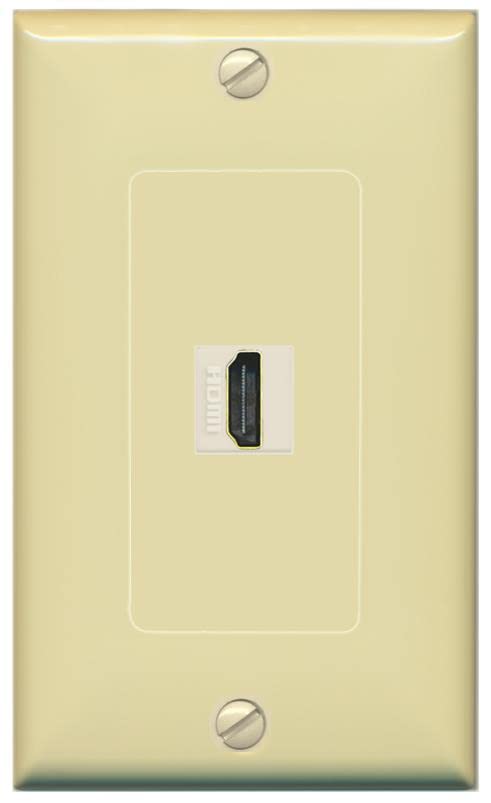 RiteAV Custom HDMI Wall Plate 1 Port - 1 Gang [Ivory/Ivory]